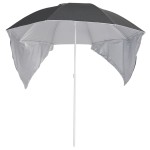 vidaXL Umbrelă de soare de plajă cu pereți laterali, antracit, 215 cm vidaXL Umbrelă de soare de plajă cu pereți laterali, antracit, 215 cm