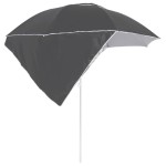 vidaXL Umbrelă de soare de plajă cu pereți laterali, antracit, 215 cm vidaXL Umbrelă de soare de plajă cu pereți laterali, antracit, 215 cm