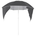 vidaXL Umbrelă de soare de plajă cu pereți laterali, antracit, 215 cm vidaXL Umbrelă de soare de plajă cu pereți laterali, antracit, 215 cm