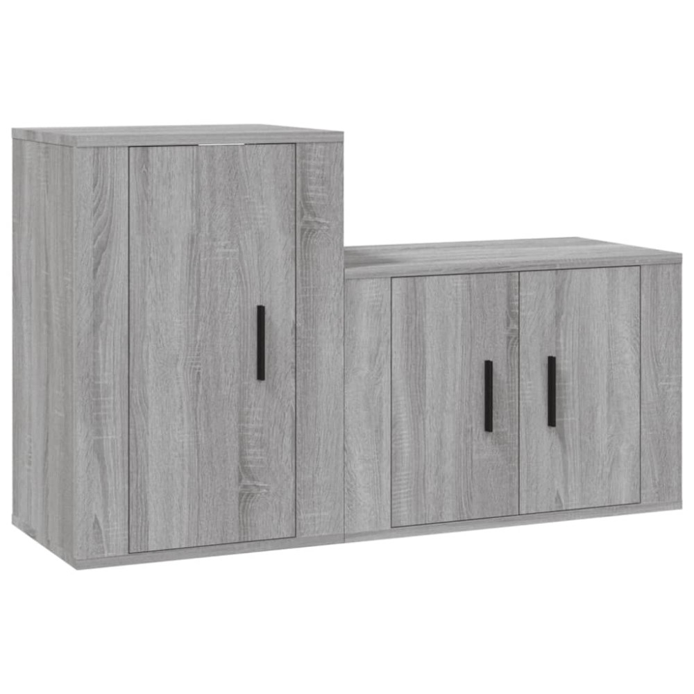 vidaXL Set dulapuri TV, 2 piese, gri sonoma, lemn prelucrat