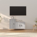 vidaXL Set dulapuri TV, 2 piese, gri sonoma, lemn prelucrat vidaXL Set dulapuri TV, 2 piese, gri sonoma, lemn prelucrat