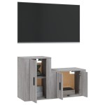 vidaXL Set dulapuri TV, 2 piese, gri sonoma, lemn prelucrat vidaXL Set dulapuri TV, 2 piese, gri sonoma, lemn prelucrat