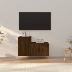 vidaXL Set dulapuri TV, 2 piese, stejar maro, lemn prelucrat vidaXL Set dulapuri TV, 2 piese, stejar maro, lemn prelucrat