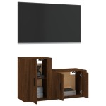 vidaXL Set dulapuri TV, 2 piese, stejar maro, lemn prelucrat vidaXL Set dulapuri TV, 2 piese, stejar maro, lemn prelucrat