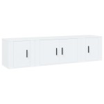 vidaXL Set comodă TV, 3 piese, alb, lemn prelucrat vidaXL Set comodă TV, 3 piese, alb, lemn prelucrat