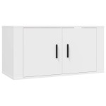 vidaXL Set comodă TV, 3 piese, alb, lemn prelucrat vidaXL Set comodă TV, 3 piese, alb, lemn prelucrat