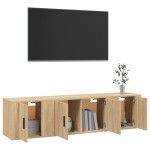 vidaXL Set dulap TV, 3 piese, stejar sonoma, lemn prelucrat vidaXL Set dulap TV, 3 piese, stejar sonoma, lemn prelucrat