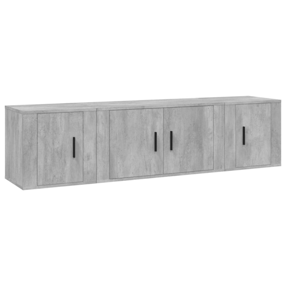 vidaXL Set dulapuri TV, 3 piese, gri beton, lemn prelucrat
