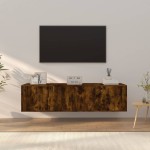 vidaXL Set dulapuri TV, 3 piese, stejar fumuriu, lemn prelucrat vidaXL Set dulapuri TV, 3 piese, stejar fumuriu, lemn prelucrat