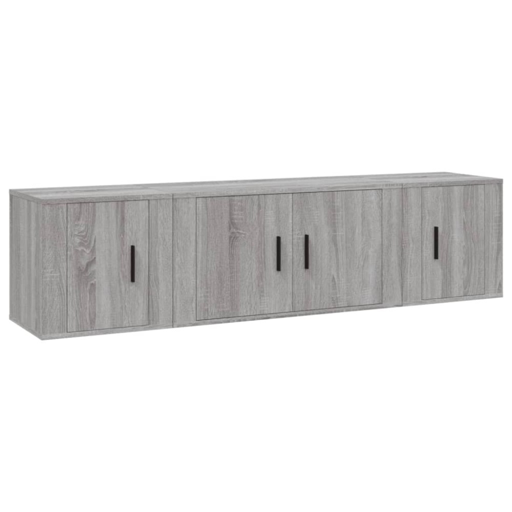 vidaXL Set dulap TV, 3 piese, gri sonoma, lemn prelucrat