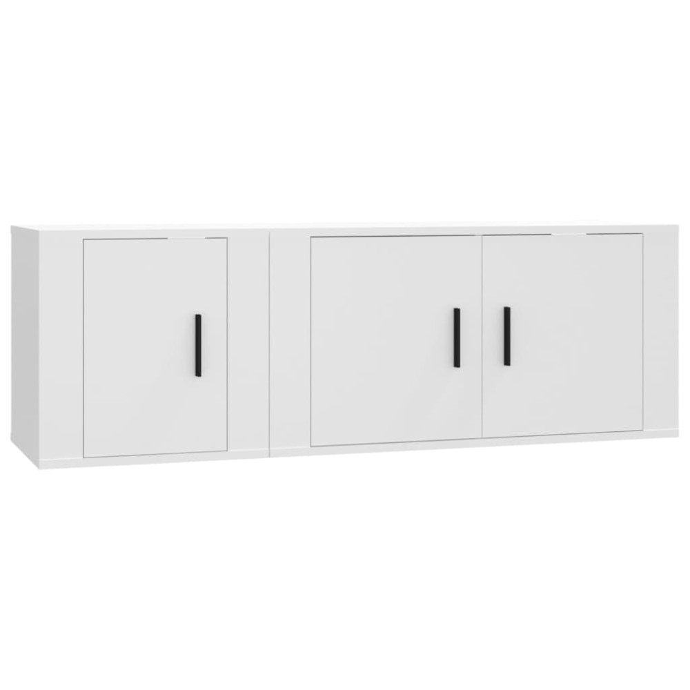 vidaXL Set dulap TV, 2 piese, alb, lemn prelucrat