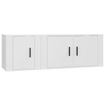 vidaXL Set dulap TV, 2 piese, alb, lemn prelucrat vidaXL Set dulap TV, 2 piese, alb, lemn prelucrat