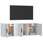 vidaXL Set dulap TV, 2 piese, alb, lemn prelucrat vidaXL Set dulap TV, 2 piese, alb, lemn prelucrat