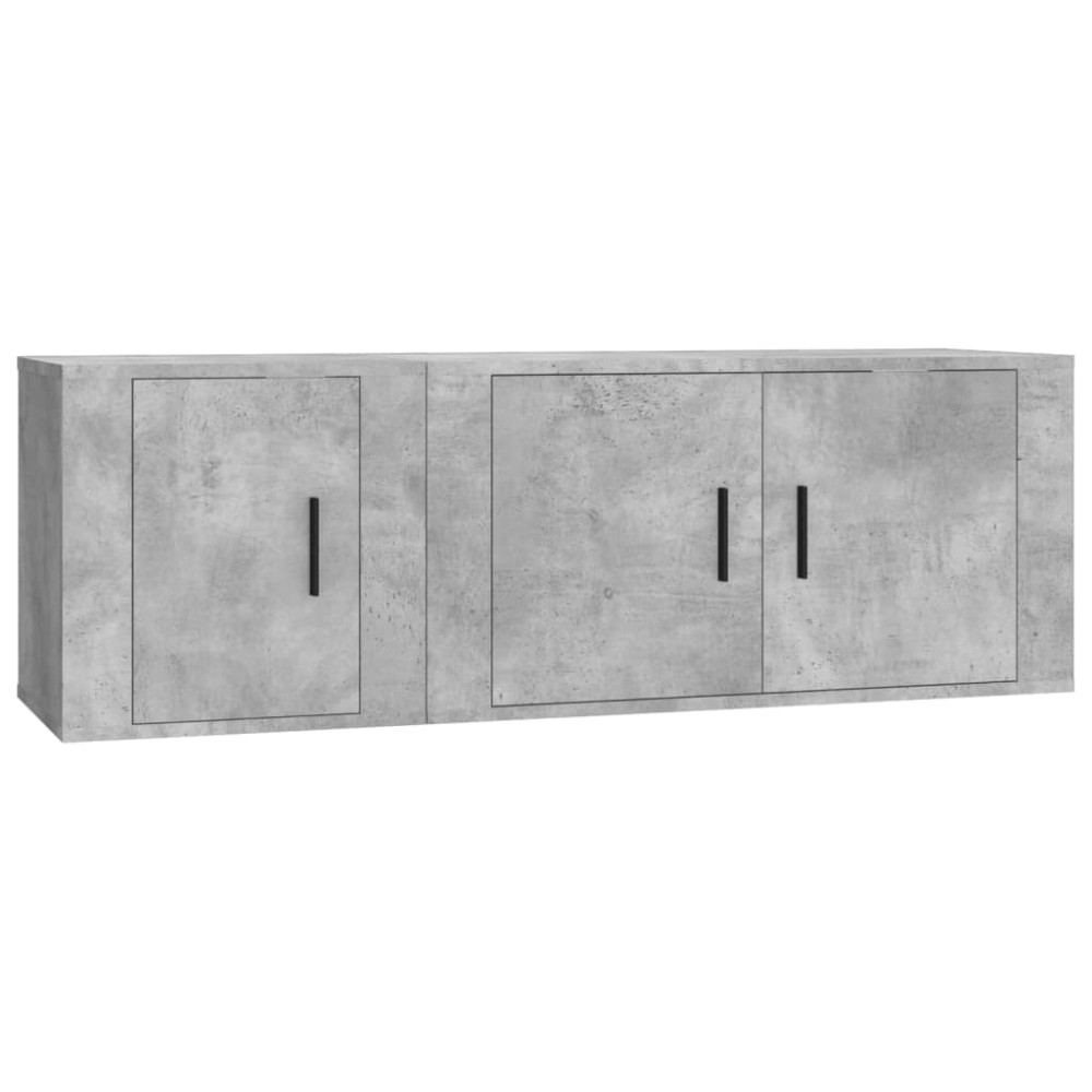 vidaXL Set dulap TV, 2 piese, gri beton, lemn prelucrat