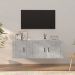vidaXL Set dulap TV, 2 piese, gri beton, lemn prelucrat vidaXL Set dulap TV, 2 piese, gri beton, lemn prelucrat