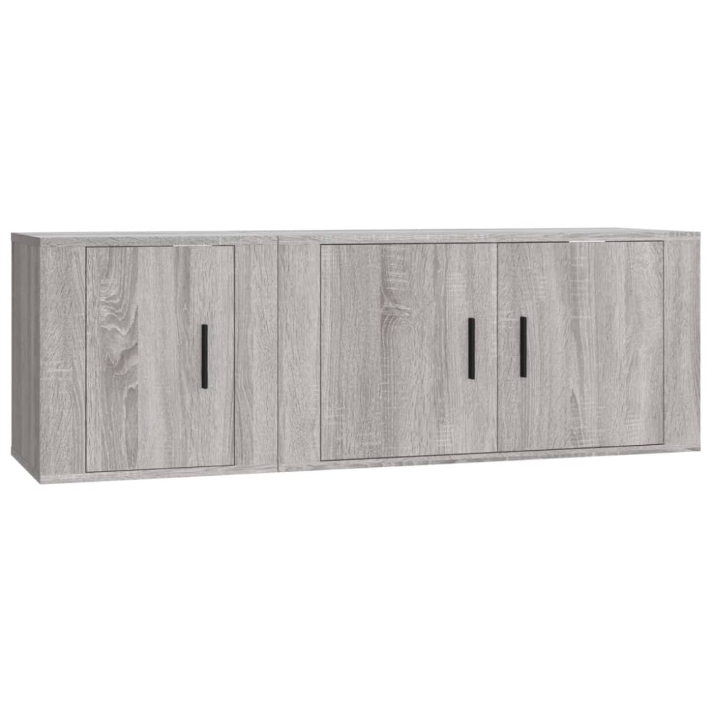 vidaXL Set dulapuri TV, 2 piese, gri sonoma, lemn prelucrat