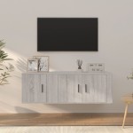 vidaXL Set dulapuri TV, 2 piese, gri sonoma, lemn prelucrat vidaXL Set dulapuri TV, 2 piese, gri sonoma, lemn prelucrat