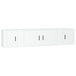 vidaXL Set comodă TV, 3 piese, alb, lemn prelucrat vidaXL Set comodă TV, 3 piese, alb, lemn prelucrat