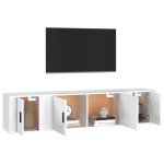 vidaXL Set comodă TV, 3 piese, alb, lemn prelucrat vidaXL Set comodă TV, 3 piese, alb, lemn prelucrat