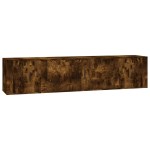 vidaXL Set dulapuri TV, 3 piese, stejar fumuriu, lemn prelucrat