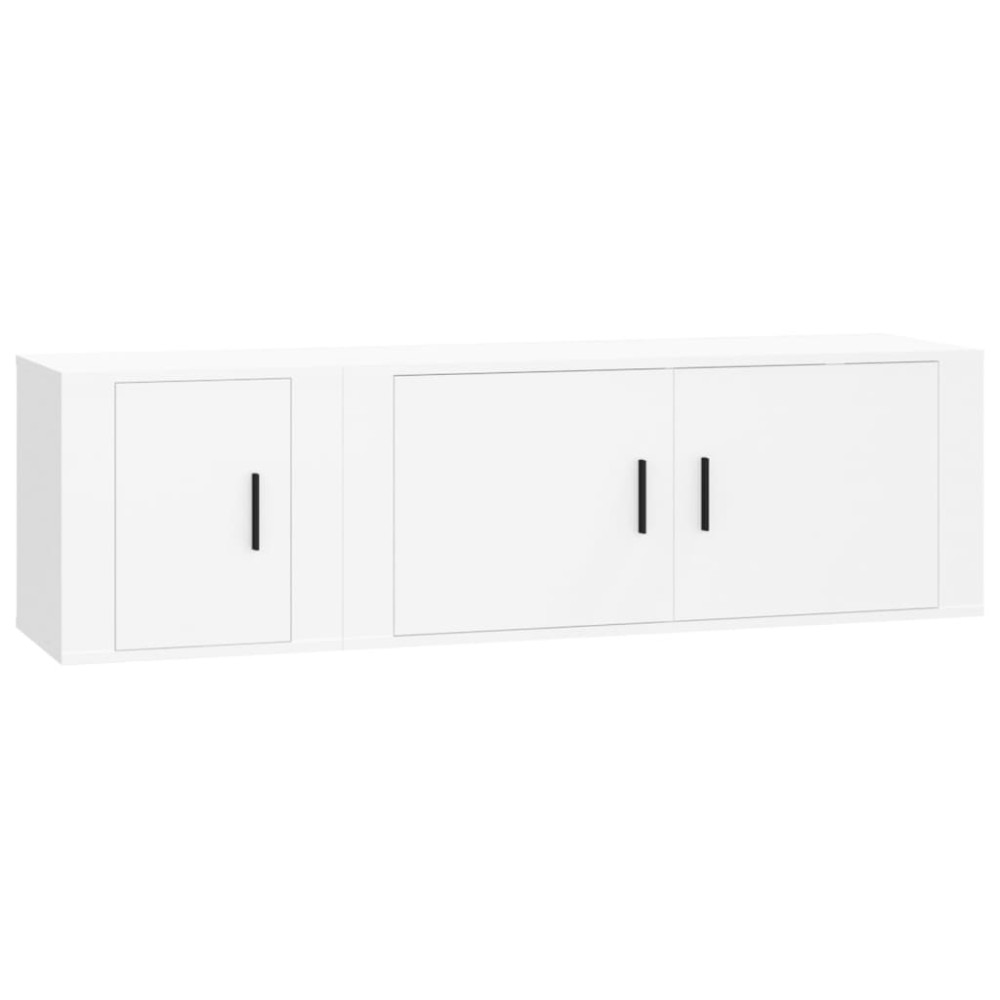 vidaXL Set dulap TV, 2 piese, alb, lemn prelucrat