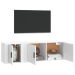 vidaXL Set dulap TV, 2 piese, alb, lemn prelucrat vidaXL Set dulap TV, 2 piese, alb, lemn prelucrat