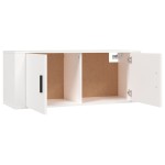 vidaXL Set dulap TV, 2 piese, alb, lemn prelucrat vidaXL Set dulap TV, 2 piese, alb, lemn prelucrat