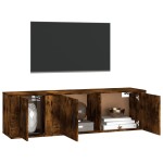 vidaXL Set dulapuri TV, 2 piese, stejar fumuriu, lemn prelucrat