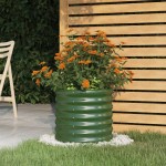 vidaXL Jardinieră grădină verde 40x40x36 cm oțel galvanizat