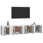 vidaXL Set dulap TV, 4 piese, alb, lemn prelucrat vidaXL Set dulap TV, 4 piese, alb, lemn prelucrat