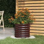 vidaXL Jardinieră grădină maro 40x40x36 cm oțel galvanizat
