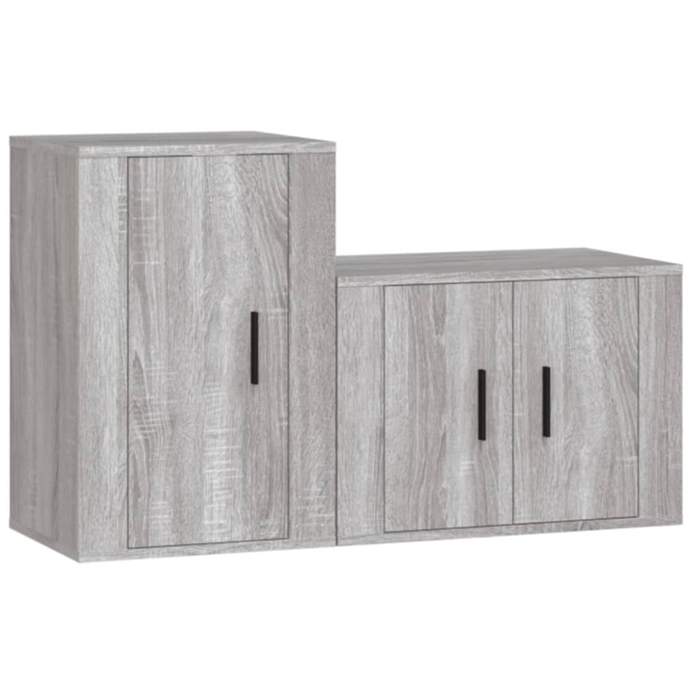 vidaXL Set dulapuri TV, 2 piese, gri sonoma, lemn prelucrat