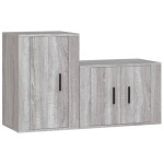 vidaXL Set dulapuri TV, 2 piese, gri sonoma, lemn prelucrat vidaXL Set dulapuri TV, 2 piese, gri sonoma, lemn prelucrat