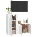 vidaXL Set dulap TV, 2 piese, alb, lemn prelucrat vidaXL Set dulap TV, 2 piese, alb, lemn prelucrat