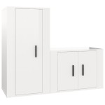 vidaXL Set dulap TV, 2 piese, alb extralucios, lemn prelucrat vidaXL Set dulap TV, 2 piese, alb extralucios, lemn prelucrat
