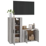 vidaXL Set dulapuri TV, 2 piese, gri sonoma, lemn prelucrat vidaXL Set dulapuri TV, 2 piese, gri sonoma, lemn prelucrat