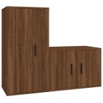 vidaXL Set dulapuri TV, 2 piese, stejar maro, lemn prelucrat vidaXL Set dulapuri TV, 2 piese, stejar maro, lemn prelucrat