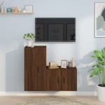 vidaXL Set dulapuri TV, 2 piese, stejar maro, lemn prelucrat vidaXL Set dulapuri TV, 2 piese, stejar maro, lemn prelucrat