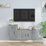 vidaXL Set dulap TV, 2 piese, gri beton, lemn prelucrat vidaXL Set dulap TV, 2 piese, gri beton, lemn prelucrat