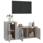 vidaXL Set dulap TV, 2 piese, gri beton, lemn prelucrat vidaXL Set dulap TV, 2 piese, gri beton, lemn prelucrat
