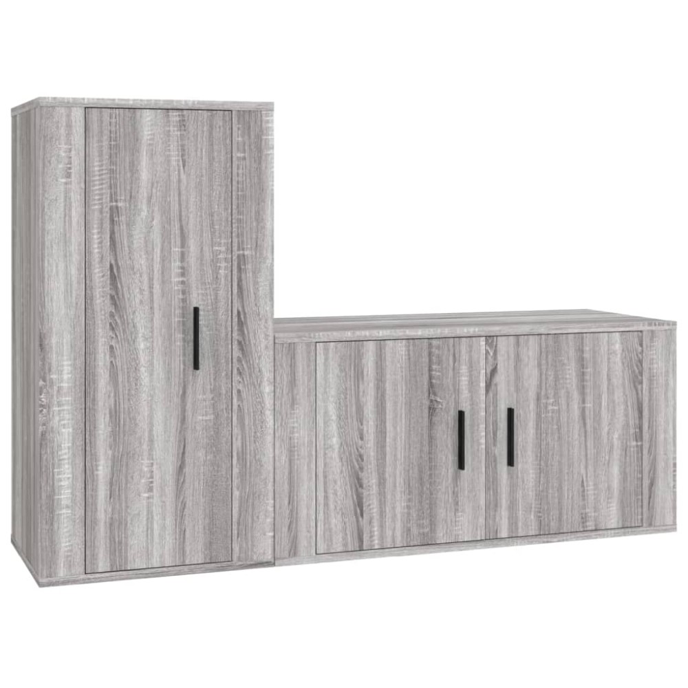 vidaXL Set dulapuri TV, 2 piese, gri sonoma, lemn prelucrat