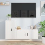vidaXL Set dulap TV, 2 piese, alb, lemn prelucrat vidaXL Set dulap TV, 2 piese, alb, lemn prelucrat