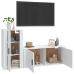 vidaXL Set dulap TV, 2 piese, alb, lemn prelucrat vidaXL Set dulap TV, 2 piese, alb, lemn prelucrat