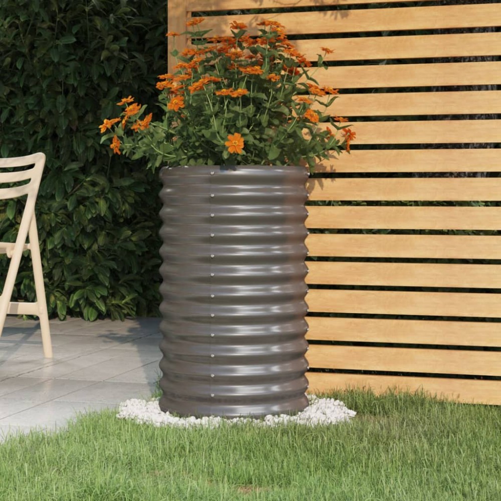 vidaXL Jardinieră grădină gri 40x40x68 cm oțel galvanizat