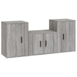 vidaXL Set dulap TV, 3 piese, gri sonoma, lemn prelucrat vidaXL Set dulap TV, 3 piese, gri sonoma, lemn prelucrat