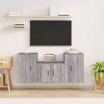 vidaXL Set dulap TV, 3 piese, gri sonoma, lemn prelucrat vidaXL Set dulap TV, 3 piese, gri sonoma, lemn prelucrat