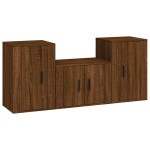 vidaXL Set dulap TV, 3 piese, stejar maro, lemn prelucrat vidaXL Set dulap TV, 3 piese, stejar maro, lemn prelucrat