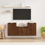 vidaXL Set dulap TV, 3 piese, stejar maro, lemn prelucrat vidaXL Set dulap TV, 3 piese, stejar maro, lemn prelucrat