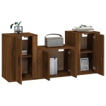 vidaXL Set dulap TV, 3 piese, stejar maro, lemn prelucrat vidaXL Set dulap TV, 3 piese, stejar maro, lemn prelucrat