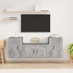 vidaXL Set dulapuri TV, 3 piese, gri beton, lemn prelucrat vidaXL Set dulapuri TV, 3 piese, gri beton, lemn prelucrat
